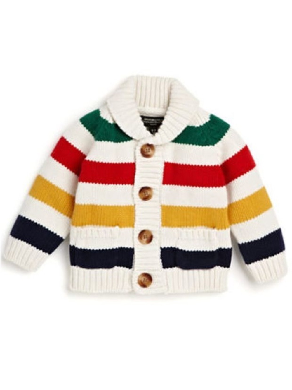 Hudsons bay kids Striped Shawl Collar Button-Front Knit Cardigan - Multi